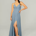 Ruched Chiffon Bridesmaid Dress with Tie Back Detail Madeline Gardner