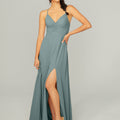Ruched Chiffon Bridesmaid Dress with Tie Back Detail Madeline Gardner