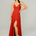 Ruched Chiffon Bridesmaid Dress with Tie Back Detail Madeline Gardner