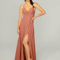 Ruched Chiffon Bridesmaid Dress with Tie Back Detail Madeline Gardner