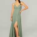 Ruched Chiffon Bridesmaid Dress with Tie Back Detail Madeline Gardner