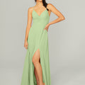 Ruched Chiffon Bridesmaid Dress with Tie Back Detail Madeline Gardner