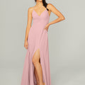 Ruched Chiffon Bridesmaid Dress with Tie Back Detail Madeline Gardner