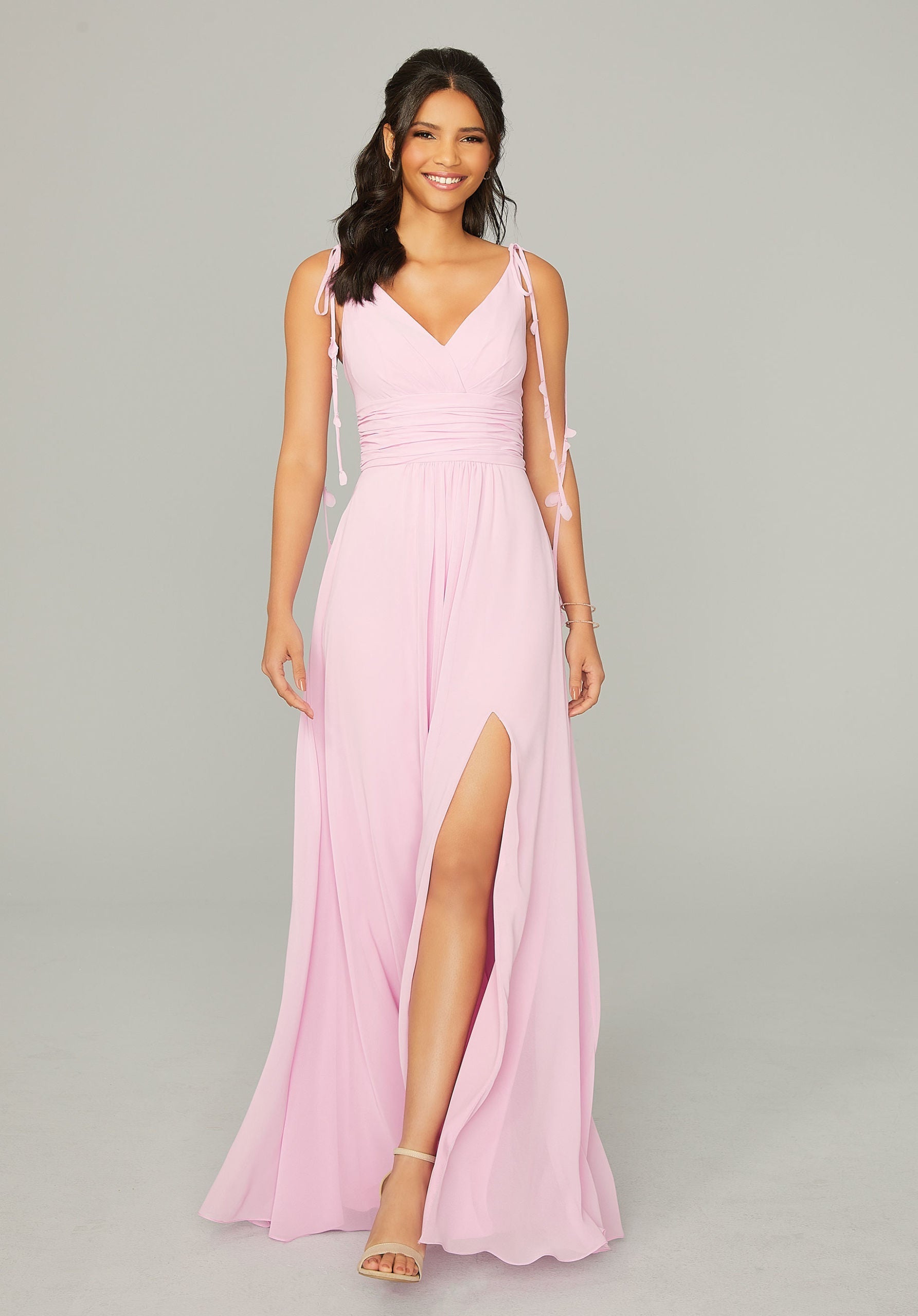 Chiffon Bridesmaid Dress with Tassel Straps Madeline Gardner