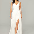 Chiffon Bridesmaid Dress with Tassel Straps Madeline Gardner