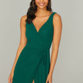 V Neck Chiffon Bridesmaid Dress with Front Skirt Slit Madeline Gardner