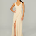 V Neck Chiffon Bridesmaid Dress with Front Skirt Slit Madeline Gardner