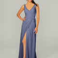 V Neck Chiffon Bridesmaid Dress with Front Skirt Slit Madeline Gardner