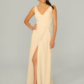 V Neck Chiffon Bridesmaid Dress with Front Skirt Slit Madeline Gardner
