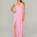 V Neck Chiffon Bridesmaid Dress with Front Skirt Slit Madeline Gardner