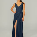 V Neck Chiffon Bridesmaid Dress with Front Skirt Slit Madeline Gardner