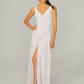 V Neck Chiffon Bridesmaid Dress with Front Skirt Slit Madeline Gardner