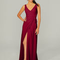 V Neck Chiffon Bridesmaid Dress with Front Skirt Slit Madeline Gardner