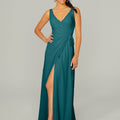 V Neck Chiffon Bridesmaid Dress with Front Skirt Slit Madeline Gardner