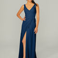 V Neck Chiffon Bridesmaid Dress with Front Skirt Slit Madeline Gardner
