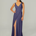 V Neck Chiffon Bridesmaid Dress with Front Skirt Slit Madeline Gardner