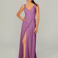V Neck Chiffon Bridesmaid Dress with Front Skirt Slit Madeline Gardner