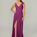 V Neck Chiffon Bridesmaid Dress with Front Skirt Slit Madeline Gardner