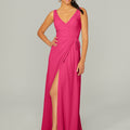 V Neck Chiffon Bridesmaid Dress with Front Skirt Slit Madeline Gardner