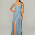 V Neck Chiffon Bridesmaid Dress with Front Skirt Slit Madeline Gardner
