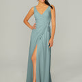V Neck Chiffon Bridesmaid Dress with Front Skirt Slit Madeline Gardner