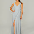 V Neck Chiffon Bridesmaid Dress with Front Skirt Slit Madeline Gardner