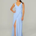 V Neck Chiffon Bridesmaid Dress with Front Skirt Slit Madeline Gardner