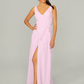 V Neck Chiffon Bridesmaid Dress with Front Skirt Slit Madeline Gardner