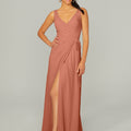 V Neck Chiffon Bridesmaid Dress with Front Skirt Slit Madeline Gardner