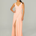 V Neck Chiffon Bridesmaid Dress with Front Skirt Slit Madeline Gardner