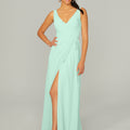 V Neck Chiffon Bridesmaid Dress with Front Skirt Slit Madeline Gardner
