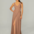 V Neck Chiffon Bridesmaid Dress with Front Skirt Slit Madeline Gardner