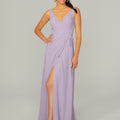 V Neck Chiffon Bridesmaid Dress with Front Skirt Slit Madeline Gardner