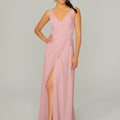 V Neck Chiffon Bridesmaid Dress with Front Skirt Slit Madeline Gardner