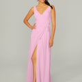 V Neck Chiffon Bridesmaid Dress with Front Skirt Slit Madeline Gardner