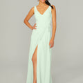 V Neck Chiffon Bridesmaid Dress with Front Skirt Slit Madeline Gardner