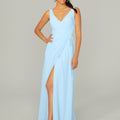 V Neck Chiffon Bridesmaid Dress with Front Skirt Slit Madeline Gardner
