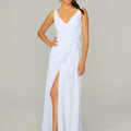 V Neck Chiffon Bridesmaid Dress with Front Skirt Slit Madeline Gardner