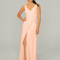 V Neck Chiffon Bridesmaid Dress with Front Skirt Slit Madeline Gardner
