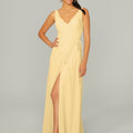 V Neck Chiffon Bridesmaid Dress with Front Skirt Slit Madeline Gardner