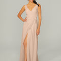 V Neck Chiffon Bridesmaid Dress with Front Skirt Slit Madeline Gardner