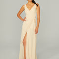 V Neck Chiffon Bridesmaid Dress with Front Skirt Slit Madeline Gardner