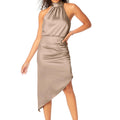 Silky Satin Bridesmaid Dress with Asymmetric Skirt Madeline Gardner