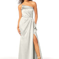 One Shoulder Silky Satin Bridesmaid Dress with Skirt Slit Madeline Gardner