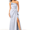 One Shoulder Silky Satin Bridesmaid Dress with Skirt Slit Madeline Gardner