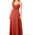 Silky Satin Bridesmaid Dress with Illusion Back Madeline Gardner