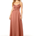 Silky Satin Bridesmaid Dress with Illusion Back Madeline Gardner