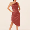 Asymmetric Midi Bridesmaids Dress Madeline Gardner
