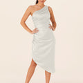 Asymmetric Midi Bridesmaids Dress Madeline Gardner