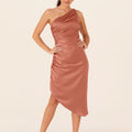 Asymmetric Midi Bridesmaids Dress Madeline Gardner